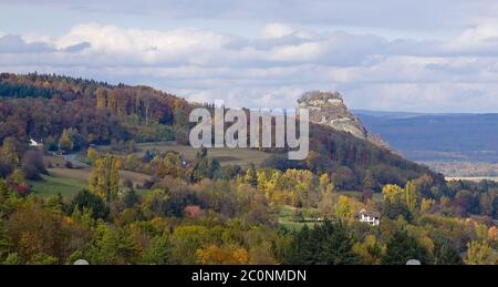 Vista da Hohentwiel a Hohenkrähen Foto Stock