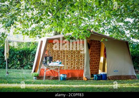 Campeggio a Saint Aignan, Francia Foto Stock