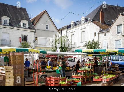 Saint Aignan mercato francese nella Valle della Loira, Francia Foto Stock