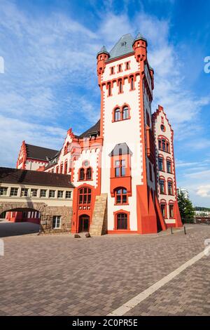 Castello di Horder o Burg Hoerde al lago Phoenix nella città di Dortmund in Germania Foto Stock
