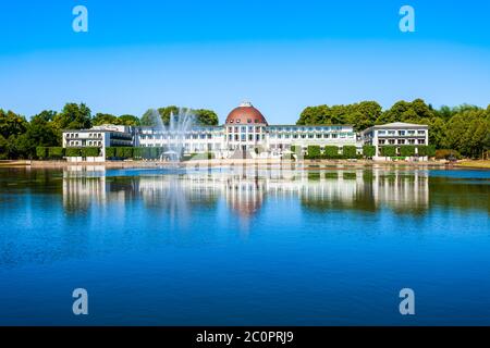 Holler vedere il lago in Burgerpark di Brema, Germania Foto Stock