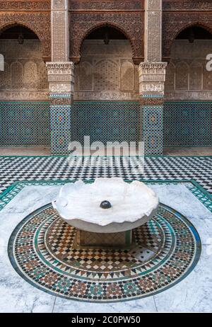 Al Attarine Madrasa di Fez, Marocco Foto Stock