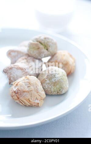 Biscotti siciliani a base di pasta di mandorle Foto Stock