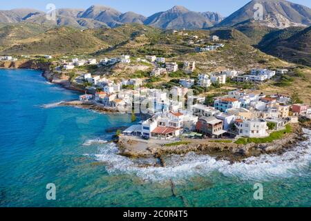 Piccolo villaggio di pescatori tradizionale di Mochlos, Creta, Grecia. Foto Stock