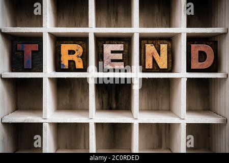 Trend Concept Letterpress in legno tipo in cassetto Foto Stock