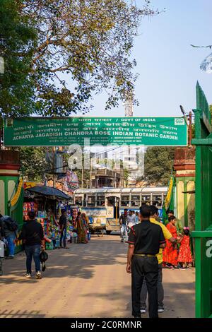 Ingresso di Acharya Jagadish Chandra Bose nel Giardino Botanico Indiano di Shibpur, Howrah vicino a Kolkata il 2020 febbraio Foto Stock