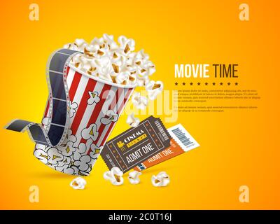 Design di poster cinematografici e cinematografici. Illustrazione Vettoriale