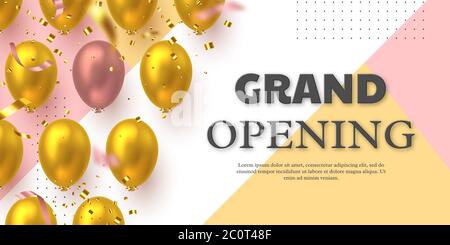 Banner vettoriale per la cerimonia di inaugurazione. Illustrazione Vettoriale