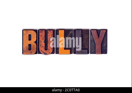 Tipo di stampante Letterpress isolata Bully Concept Foto Stock