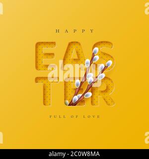 Biglietto d'auguri per le vacanze di Pasqua. Illustrazione Vettoriale