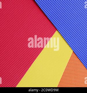 Set di un primo piano di carta crespata a colori Foto Stock