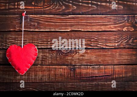 Cuori su legno Foto Stock