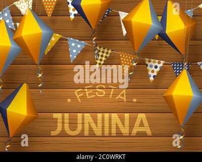 Festa Junina banner vacanze. Illustrazione Vettoriale