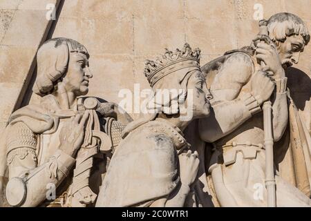 Il Monumento delle Scoperte a Lisbona Foto Stock