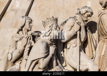 Il Monumento delle Scoperte a Lisbona Foto Stock