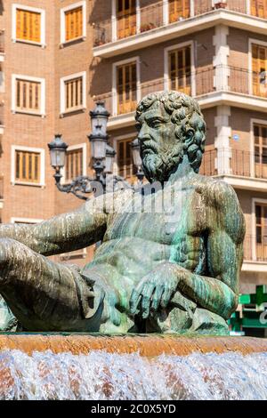 Fontana Rio Turia a Valencia Foto Stock