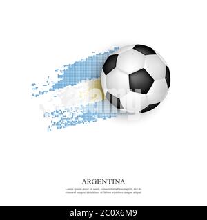 Palla di calcio sulla bandiera Argentina. Illustrazione Vettoriale