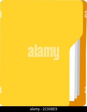 Blocco note in plastica gialla coperchio vettore icona piatta isolato Illustrazione Vettoriale