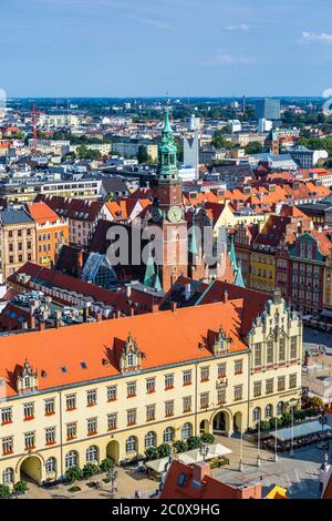 La piazza del mercato di Wroclaw Foto Stock