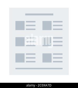 Modello di progettazione di siti Web di landing page per le aziende. Struttura a reticolo di una pagina. Illustrazione Vettoriale