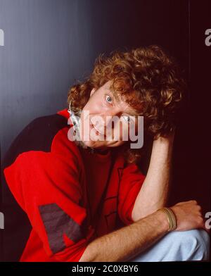 Robert Plant alla WEA Records, Londra 1986 Foto Stock