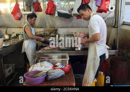 Mercato bagnato del Tekka Center. Piccola India. Singapore Foto Stock