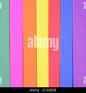 Set di un primo piano di carta crespata a colori Foto Stock