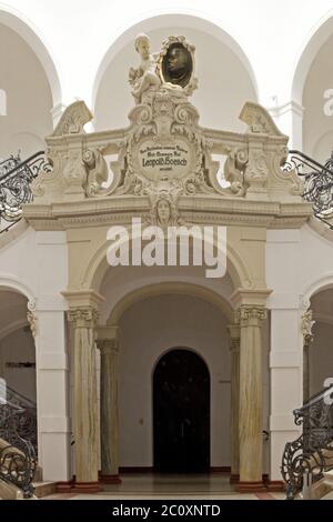 Ingresso con scala di Leopold Hoesch Museum, Dueren, Nord Reno-Westfalia, Germania Foto Stock