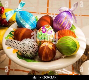 Uova di Pasqua, primo piano Foto Stock