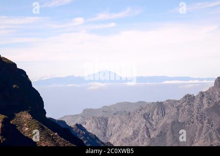 Vista di El volcan Teide Tenerife Foto Stock