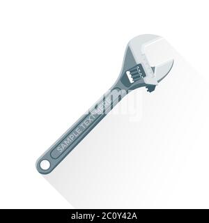 icona della chiave piatta regolabile vector Foto Stock