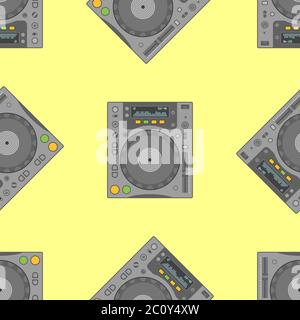 attrezzatura musicale vettoriale motivo senza giunture Foto Stock