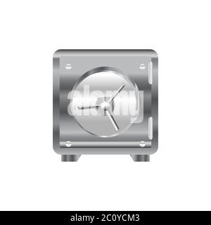 Icona vettore scatola sicura, illustrazione colore argento su sfondo bianco.EPS 10 Illustrazione Vettoriale