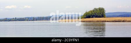 Vista dalla Svizzera al Reichenau Foto Stock