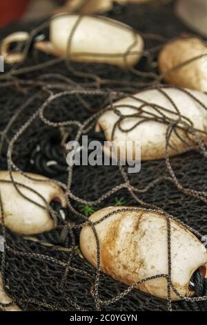 Dettaglio della rete da pesca nel ghiaccio punto stretto Alaska USA Foto Stock