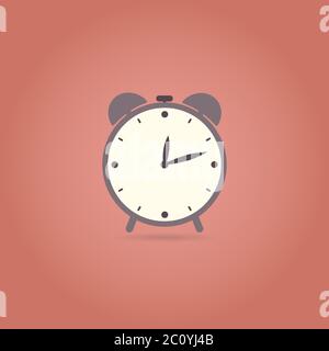 Icona di progettazione piatta degli allarmi. Stile retrò. Illustrazione Vettoriale