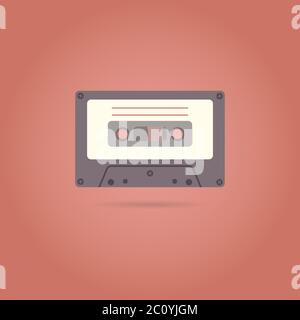 Icona di stile piatto della cassetta. Illustrazione Vettoriale