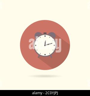Icona rotonda con design piatto dell'allarme. Illustrazione Vettoriale