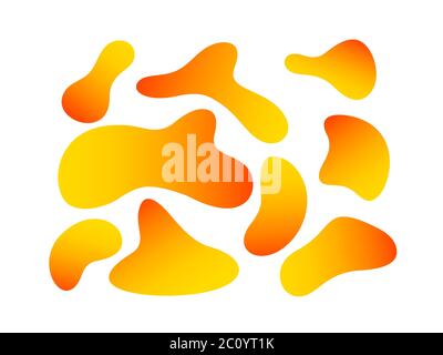 Insieme di elementi liquidi astratti. Illustrazione Vettoriale