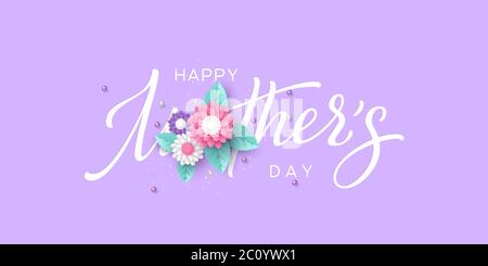 Happy Mothers giorno tipografia design. Illustrazione Vettoriale