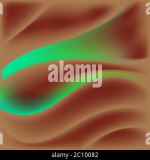 Abstract marrone verde 3d sfondo, futuristico ondulata illustrazione vettoriale EPS10 Foto Stock