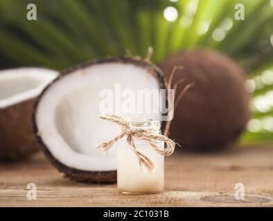 Olio essenziale di cocco Foto Stock