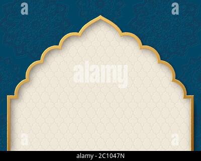 Cornice vettoriale ornata con motivo indiano arabesco. Illustrazione Vettoriale