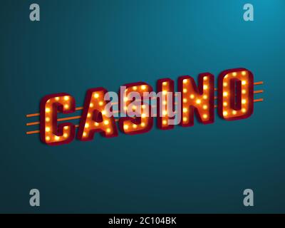 3d retro casino segno. Illustrazione Vettoriale