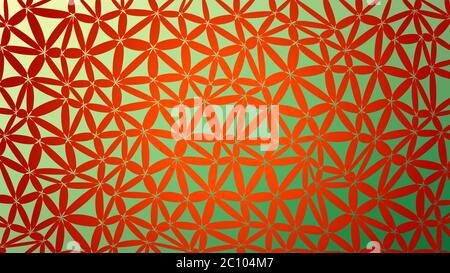 Abstract verde e rosso lowploly gradiente di tanti triangoli sfondo per utilizzare nel design Foto Stock