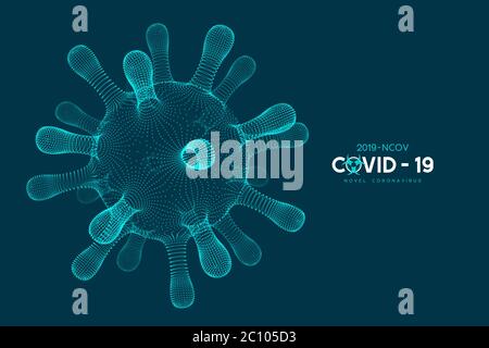 Coronavirus, virus pericoloso Covid-19. Illustrazione Vettoriale