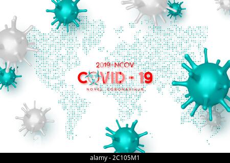 Coronavirus, concetto di virus pericoloso Covid-19. Illustrazione Vettoriale