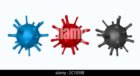 Vettore Set 3d astratto virus, batteri. Illustrazione Vettoriale