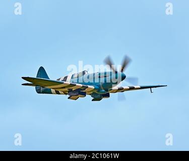 Supermarine (Vickers-Armstrong) Spitfire Mark XIX foto ricognizione aereo in volo. Foto Stock