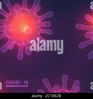 Coronavirus, virus pericoloso Covid-19. Illustrazione Vettoriale